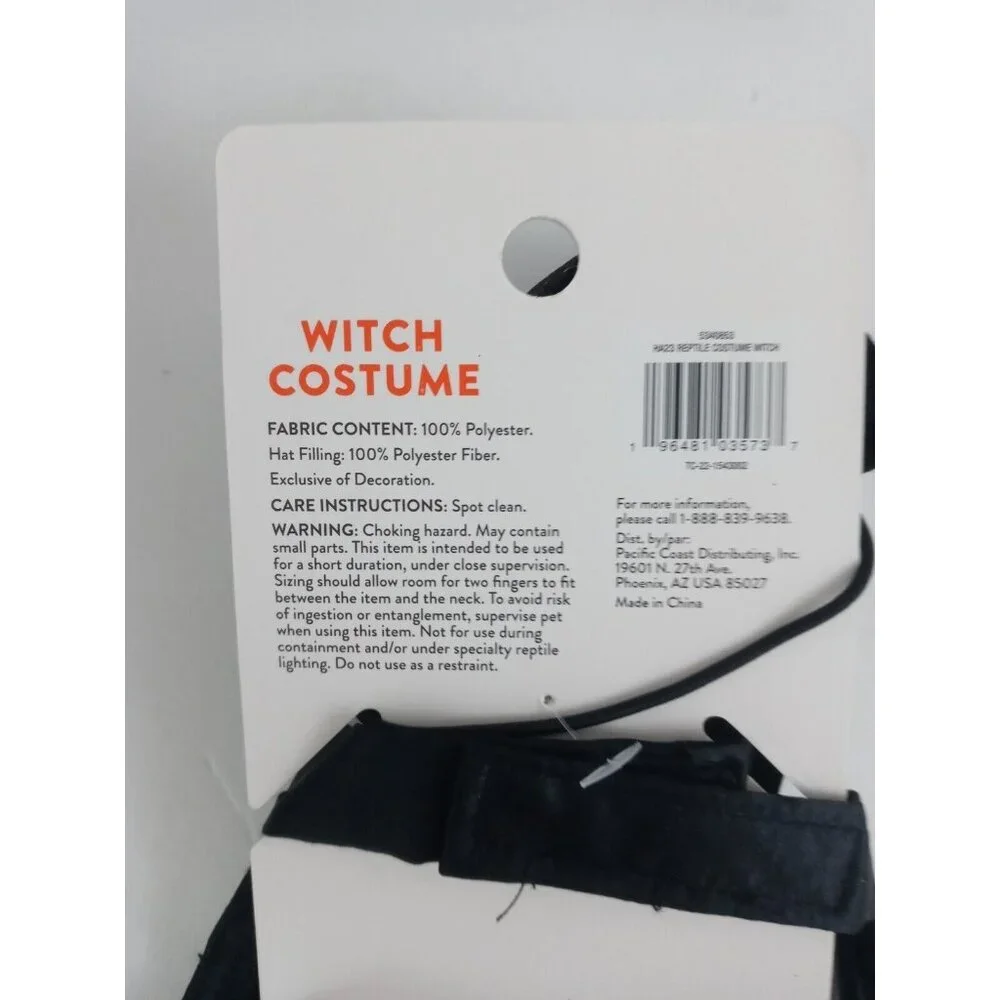 Thrills & Chills Collection Glow Witch Reptile Costume For Bearded Dragons